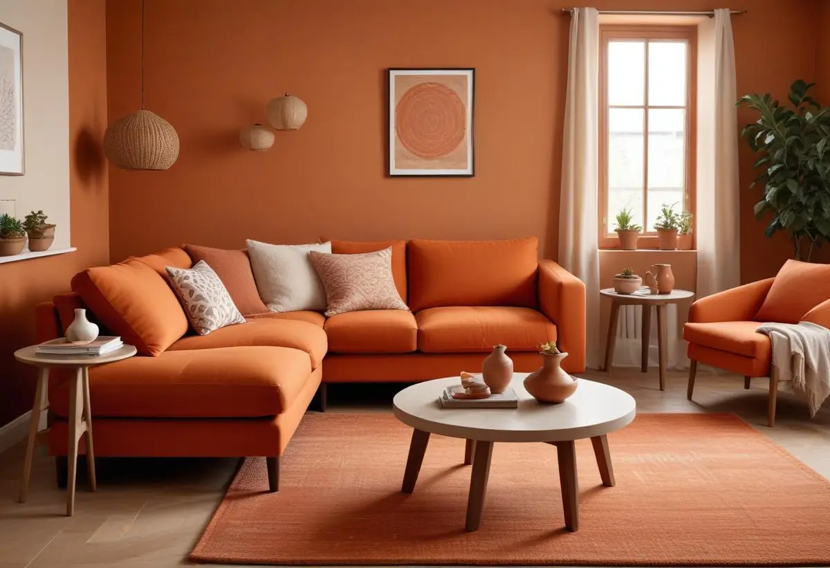 Inred med orange för en varm känsla illustration